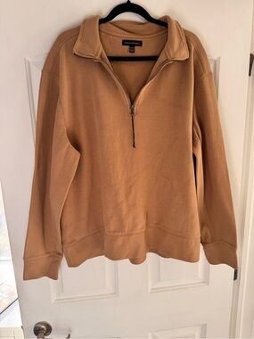 Banana Republic Camel Half-Zip Sweatshirt